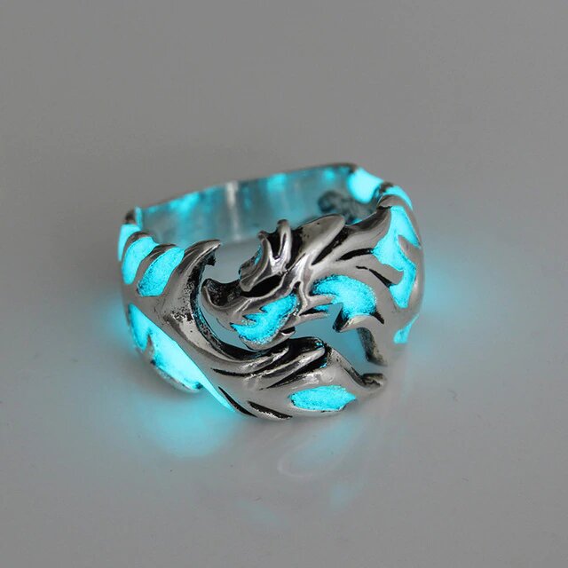 Bague Dragon Bleu Lumineux Bijoux Dragon