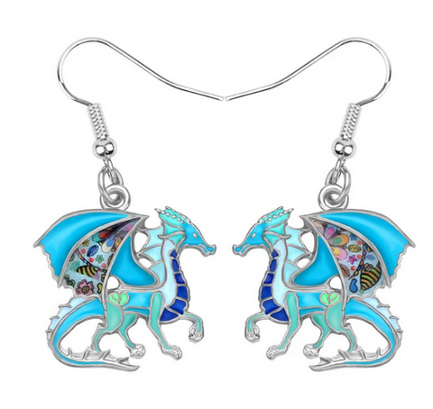 blue dragon earrings