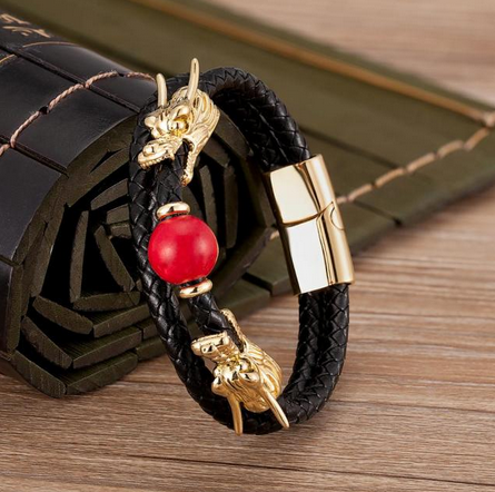 bracelet dragon perle naturelle rouge
