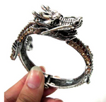 bracelet dragon rigide argent