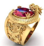 bague dragon chevaliere or