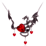 collier coeur dragon rouge