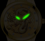 montre dragon aiguilles fluorescentes