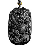 pendentif dragon chinois noir