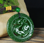 pendentif en jade vert dragon