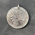medaillon pendentif dragon acier
