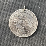 medaillon pendentif dragon acier