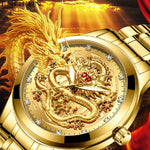 montre or dragon yeux rouge